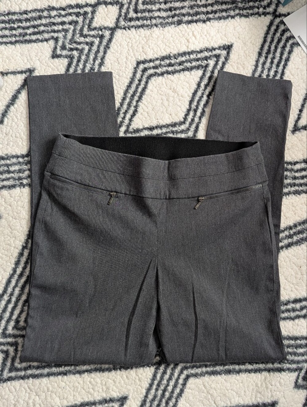 Candies Audrey Pull On Dress Pants Zipper Pocket Size L Slim Work